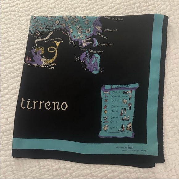 Vintage Isola di Capri Silk Print Map Scarf - Picture 2 of 10